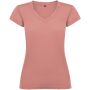 Victoria damesshirt met V-hals en korte mouwen - Clay Orange - 3XL