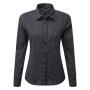 Ladies Maxton Check Long Sleeve Shirt, Steel/Black, L, Premier