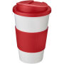 Americano® 350 ml geïsoleerde beker met handvat - Wit/Rood Americano® 350 ml geïsoleerde beker met handvat - Wit/Rood