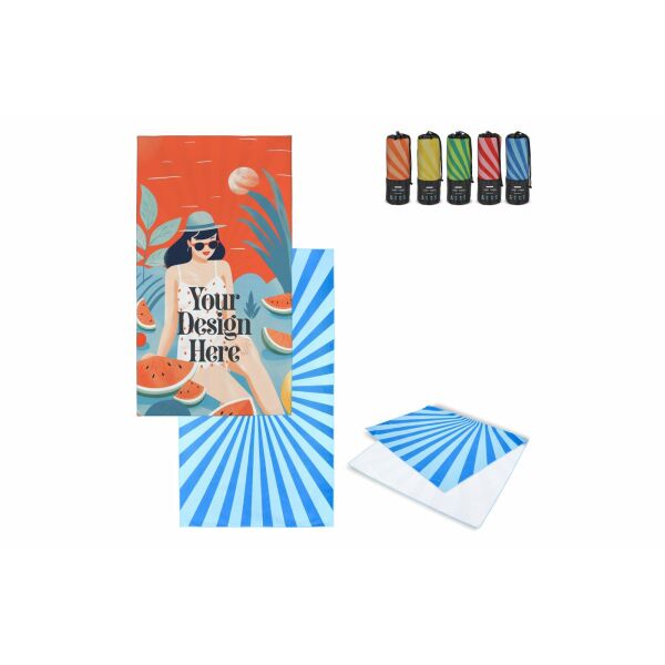 R-PET-Schnelltrocknungs-Strandtuch 100 × 180 cm, Sublimationsdruck