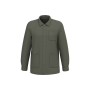 Verwassen ecologische uniseks workerjack Washed Dark Camel S