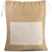 Tas van jutecanvas met koordjes