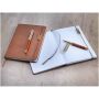 Legato set met A5 notitieboek en rollerbalpen (blauwe inkt) - Bruin