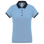 Dames-sportpolo Sky Blue / Sporty Navy S