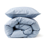VINGA Princeton percal beddengoed, 4-delige set, blauw