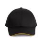 Contrasterende sandwichpet 6 panelen Oeko-Tex black/yellow one size