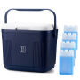 Brisby Koelbox - Frigobox - 22L - Blauw - Tot maximaal 40 uur isolatie - Incl. 4 dikke koelelementen van 450ml - Temperatuur veilige sluiting - Nieuw ontwerp met koelelementen vergrendeld in deksel