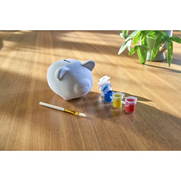 Spaarvarken van gips Monika wit Spaarvarken van gips Monika wit