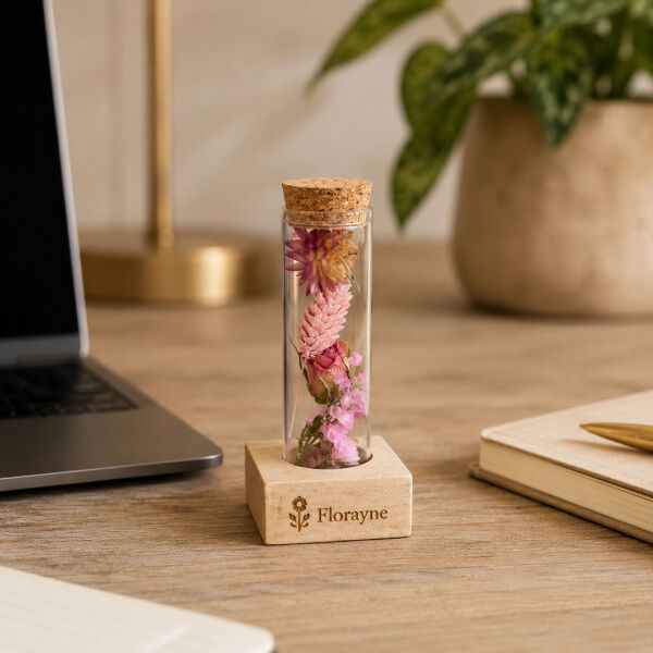 Dried Flowers - Single tube & wood, Multicolor Dried Flowers - Single tube & wood, Multicolor