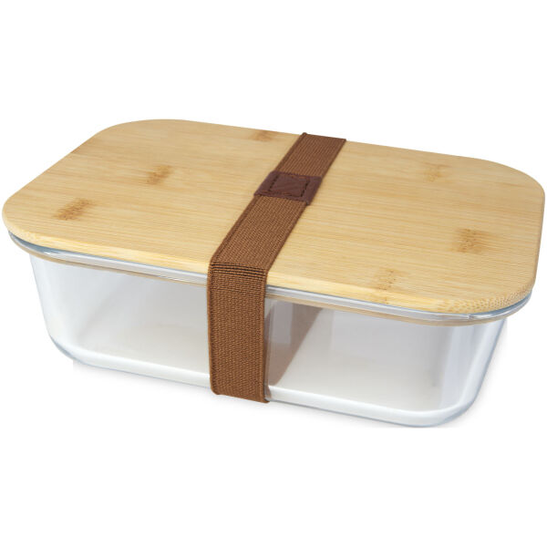 Roby 1000 ml glazen lunchbox met bamboe deksel