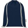 Oregon tas met trekkoord van 140 g/m² GRS gerecycled katoen - Marineblauw