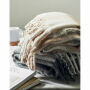 QUET - Geruite mohair deken - Beige