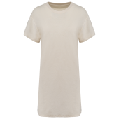 Ecologische badstof t-shirtjurk met afhangende mouwen