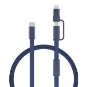 Arc RCS 60W 120 cm 2-in-1 snellaadkabel, blauw