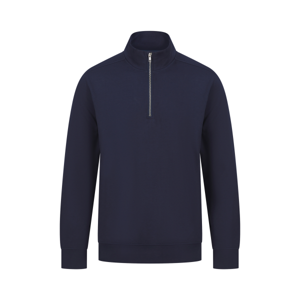 Unisex-Sweatshirt mit Reißverschlusskragen Navy XS Unisex-Sweatshirt mit Reißverschlusskragen Navy XS