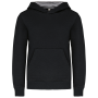 Kinder Sweater met gecontrasteerde capuchon Black / Fine Grey 12/14 jaar Kinder Sweater met gecontrasteerde capuchon Black / Fine Grey 12/14 jaar