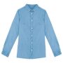 Ecologisch verwassen damesoverhemd washed cool blue XS