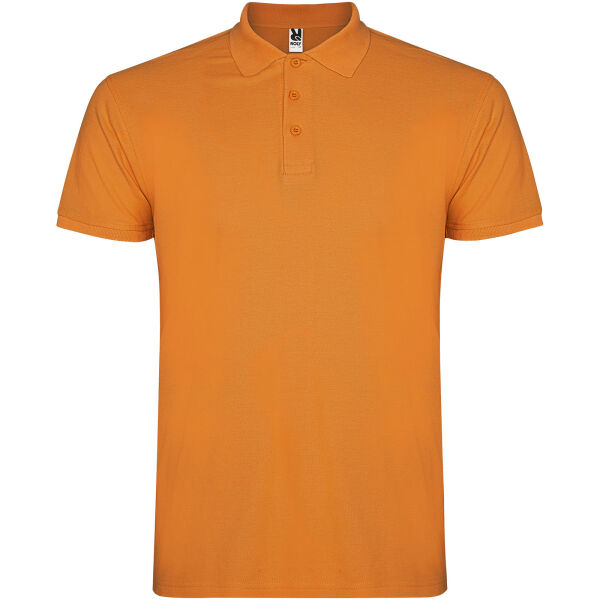 Star short sleeve men's polo - Orange - 3XL