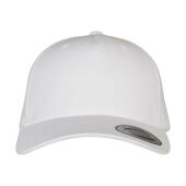 5-Panel Premium Curved Visor Snapback Cap - White - One Size
