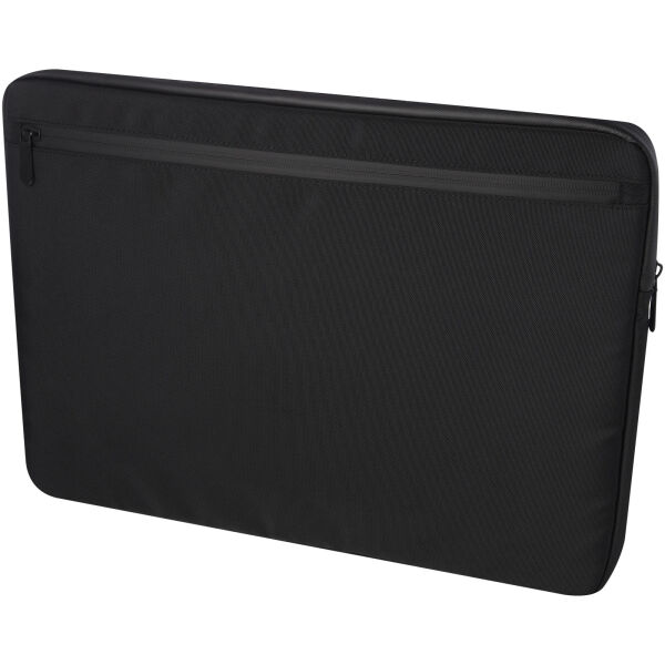 Rise 15.6" GRS recycled laptop sleeve - Solid black