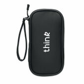 ALLTHERE - 600D RPET tech organizer etui - Zwart