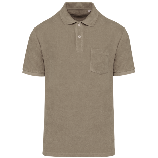 Ecologische badstof herenpolo Cream Coffee XL Ecologische badstof herenpolo Cream Coffee XL