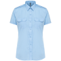 Damespilootoverhemd korte mouwen Sky Blue XXL