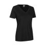 Interlock T-shirt | v-hals | dames - Zwart, S