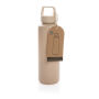 RCS gecertificeerd recycled PP waterfles met handvat, bruin
