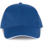 Contrasterende sandwichpet 6 panelen Oeko-Tex Royal Blue/White one size