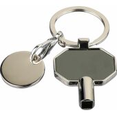 Recyclede zinklegering ontluchting sleutelhanger Mara zwart