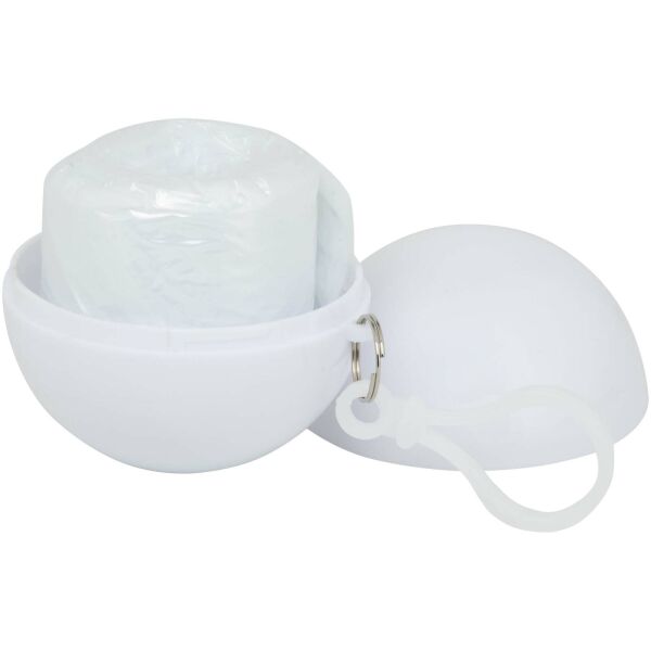 Fog poncho in ronde plastic verpakking met karabijnhaak