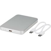 Avis 5000 mAh RCS powerbank van gerecycled aluminium met magneetsluiting - Zilver