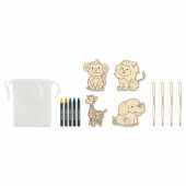 THEZOO - Houten hangers kleurset - Wit