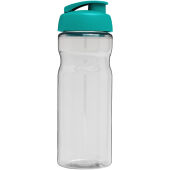 H2O Active® Base 650 ml sportfles met flipcapdeksel - Transparent/Aquablauw
