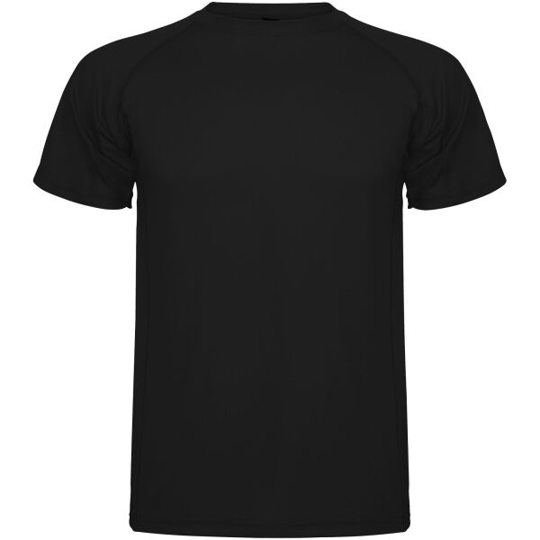 Montecarlo short sleeve men's sports t-shirt - Solid black - S