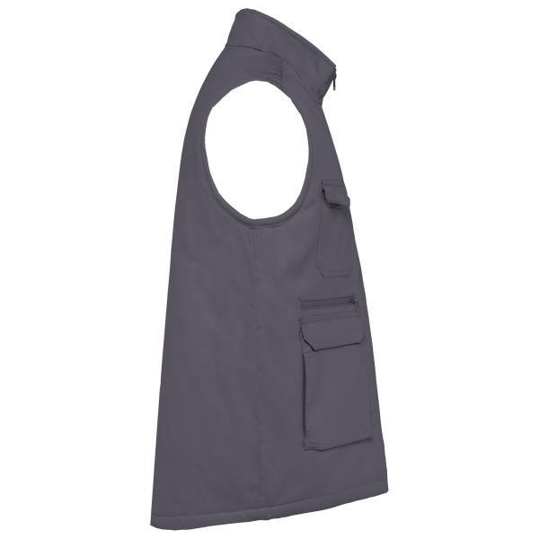 Gewatteerde uniseks bodywarmer van polykatoen multizakken Convoy Grey XS Gewatteerde uniseks bodywarmer van polykatoen multizakken Convoy Grey XS