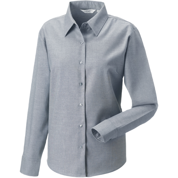 Ladies' Long Sleeve Easy Care Oxford Shirt Silver XL Ladies' Long Sleeve Easy Care Oxford Shirt Silver XL
