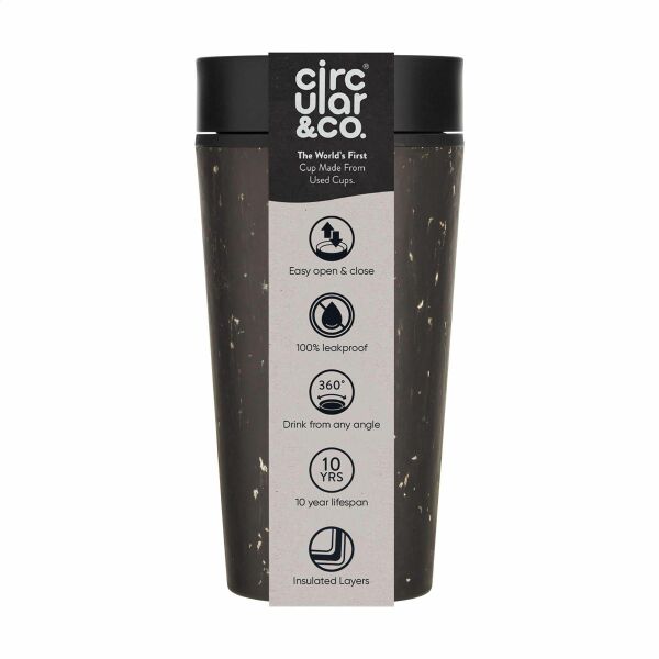 Circular&Co Recycled Coffee Cup 340 ml Kaffeebecher - schwarz/schwarz Circular&Co Recycled Coffee Cup 340 ml Kaffeebecher - schwarz/schwarz