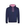 VARSITY HOODIE, OXFORD NAVY/CANDYFLOSS PINK, XXL, JUST HOODS