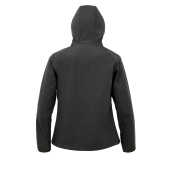 3-laagse gerecycleerde softshell met capuchon voor dames Black XS
