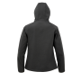 3-laagse gerecycleerde softshell met capuchon voor dames Black XS