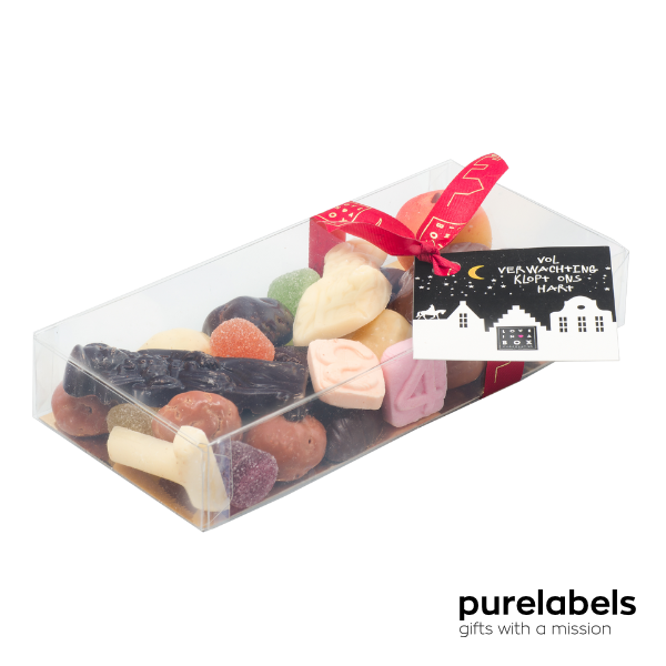 Sinterklaas chocolade | Chocolade en Snoep Box  met kaartje| 150 gram