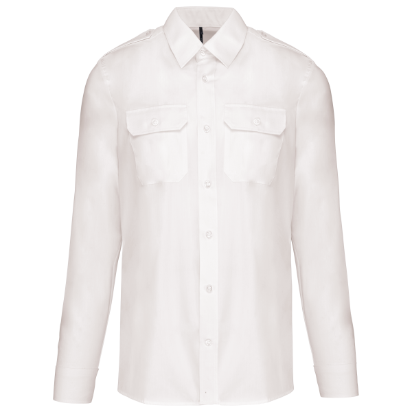 Heren piloot overhemd lange mouwen