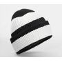 COLOUR BLOCK BEANIE, BLACK/SOFT WHITE, One size, BEECHFIELD