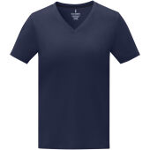Somoto Dames T-shirt met V-hals en korte mouwen - Marineblauw - M