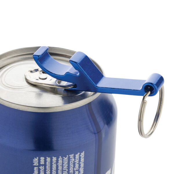 RCS fles- en blikopener van gerecycled aluminium, blauw RCS fles- en blikopener van gerecycled aluminium, blauw