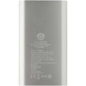 Juice type-C draadloze powerbank van 4000 mAh van gerecycled aluminium - Zilver