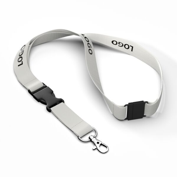 Afneembare Bamboe lanyard met zeefdruk Afneembare Bamboe lanyard met zeefdruk