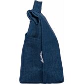 Gerecycled denim roll-top koeltas Mira blauw